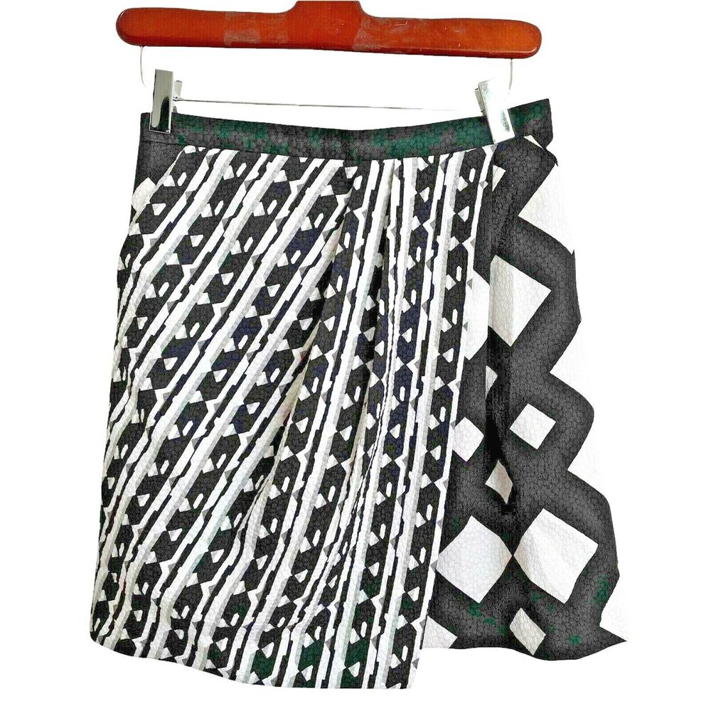Peter Pilotto Skirt X Target Sz 2 Faux Wrap Black White Lined Mini Skirt NWOT